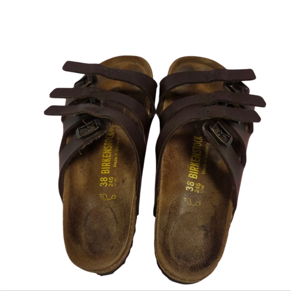 Birkenstock Dark Brown Triple Strap Sandals - Picture 4 of 13